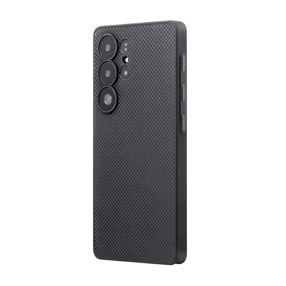 Иновативен кевларен кейс с MagSafe за Samsung Galaxy S25 Ultra (черен)  - Pitaka PinButton Aramid Fiber MagSafe Case | JAR Computers Иновативен кевларен кейс с MagSafe за Samsung Galaxy S25 Ultra (черен)  - Pitaka PinButton Aramid Fiber MagSafe Case