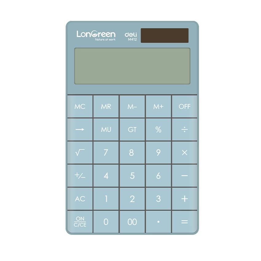 Калкулатор Deli LonGreen EM412, настолен, 12 dgt, 165х103х16 мм, син | JAR Computers Калкулатор Deli LonGreen EM412, настолен, 12 dgt, 165х103х16 мм, син