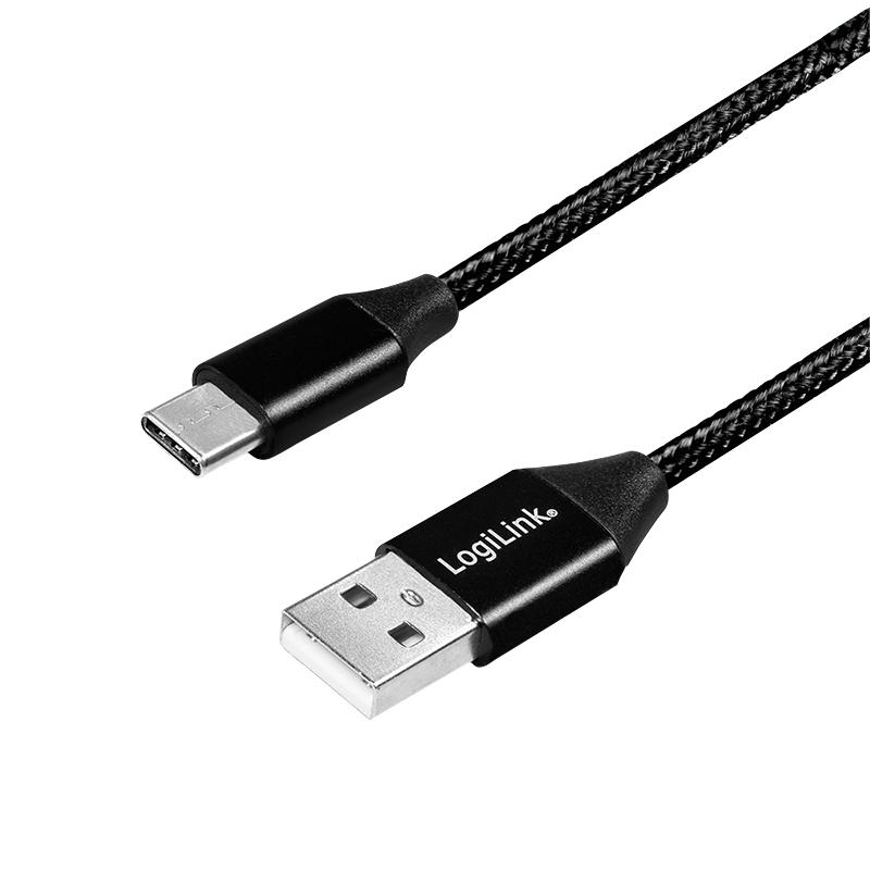 LogiLink CU0139 USB кабел USB 2.0 0,3 м USB A USB C 0,48 Гбит/с Черен