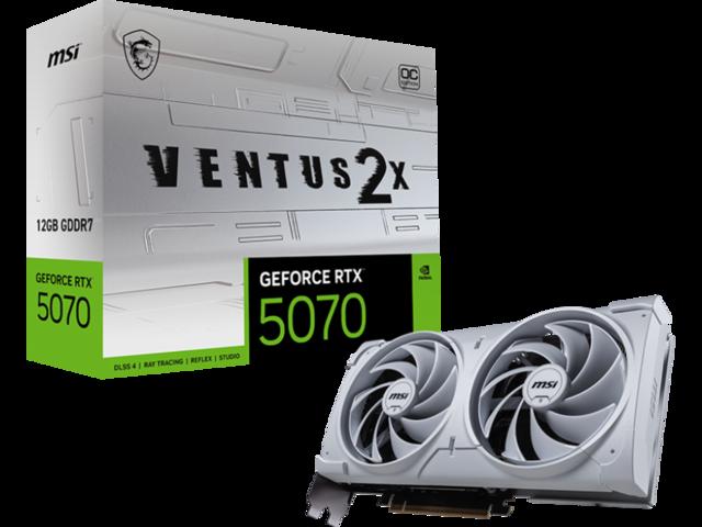 MSI GeForce RTX 5070 12G VENTUS 2X OC White | JAR Computers MSI GeForce RTX 5070 12G VENTUS 2X OC White