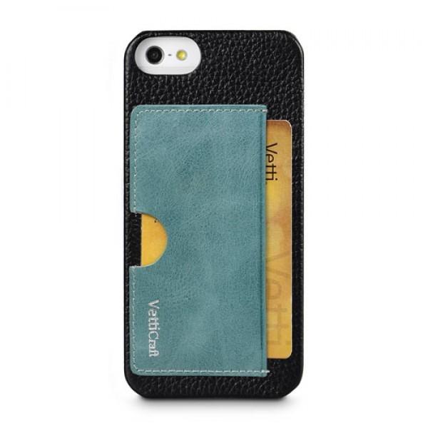 Поликарбонатов кейс, покрит с естествена кожа за iPhone 5, iPhone 5S, iPhone SE - VettiCraft SnapCover (черен) | JAR Computers Поликарбонатов кейс, покрит с естествена кожа за iPhone 5, iPhone 5S, iPhone SE - VettiCraft SnapCover (черен)