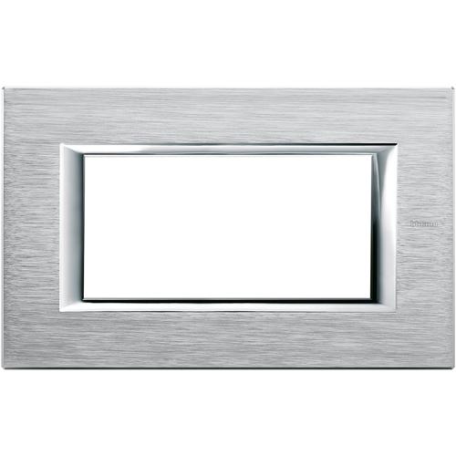 Рамка 4М Rectangular Brushed chrome (CR) - bticino Axolute HA4804CR | JAR Computers Рамка 4М Rectangular Brushed chrome (CR) - bticino Axolute HA4804CR