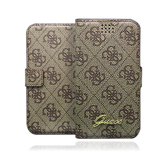 Универсален кожен калъф за смартфони от 4.6 до 5.2 инча - Guess Book Case Universal Size L (кафяв) | JAR Computers Универсален кожен калъф за смартфони от 4.6 до 5.2 инча - Guess Book Case Universal Size L (кафяв)