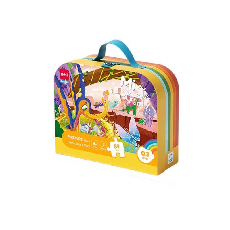 Deli Пъзел - Динозавърско семейство Genius, в куфарче, 89 части