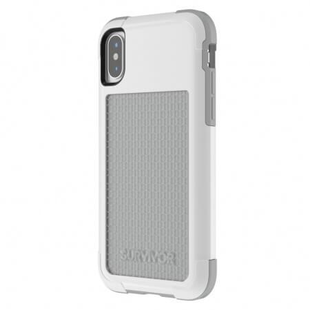 Хибриден удароустойчив кейс за iPhone XS, iPhone X - Griffin Survivor Fit (бял-сив) | JAR Computers Хибриден удароустойчив кейс за iPhone XS, iPhone X - Griffin Survivor Fit (бял-сив)