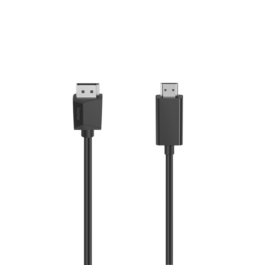 Кабел HAMA, DisplayPort мъжко - HDMI мъжко, Ultra-HD, 4K, 1.5м, Черен - HAMA-205144 | JAR Computers Кабел HAMA, DisplayPort мъжко - HDMI мъжко, Ultra-HD, 4K, 1.5м, Черен - HAMA-205144
