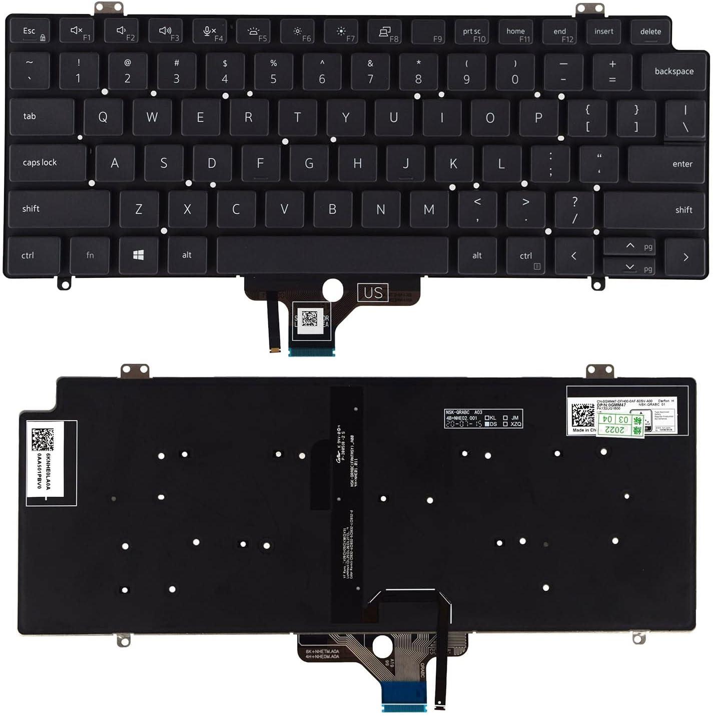 Клавиатура за лаптоп Dell Latitude 7410 14-7410 2-in-1 Черна без рамка С Подсветка