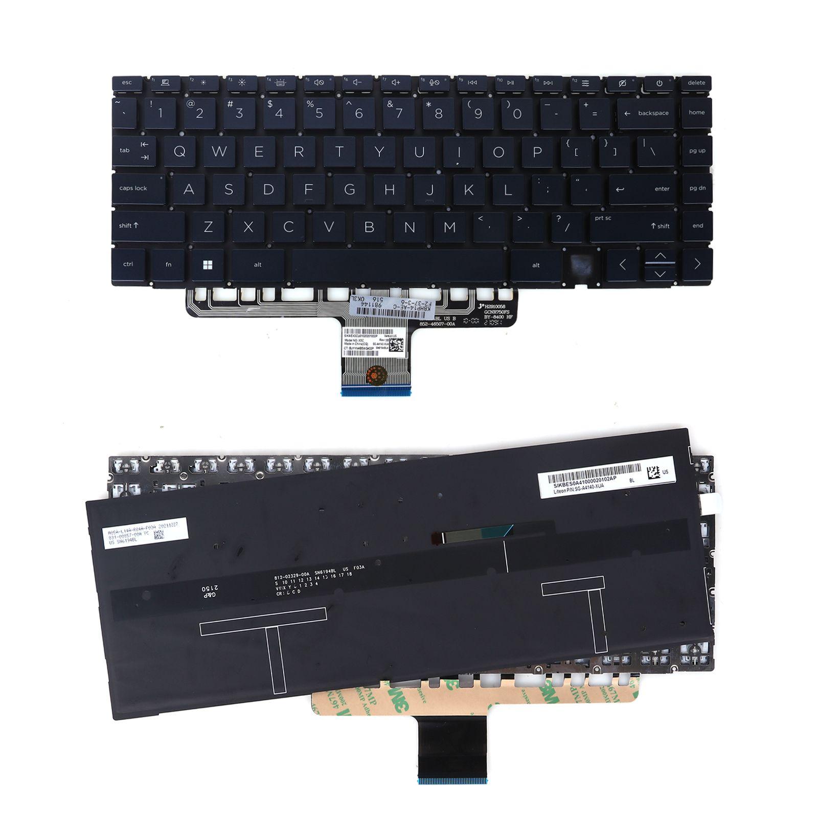 Клавиатура за лаптоп HP Spectre X360 14-EA 14-EB 14-AE Синя без Рамка с Малък Ентър с Подсветка