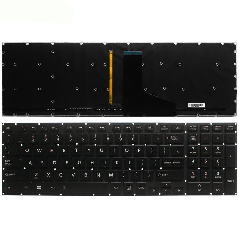 Клавиатура за лаптоп Toshiba Satellite P50 C50 X70 X75 Черна Без Рамка (Малък Ентър) с Подсветка / Black Without Frame US With Backlit | JAR Computers Клавиатура за лаптоп Toshiba Satellite P50 C50 X70 X75 Черна Без Рамка (Малък Ентър) с Подсветка / Black Without Frame US With Backlit