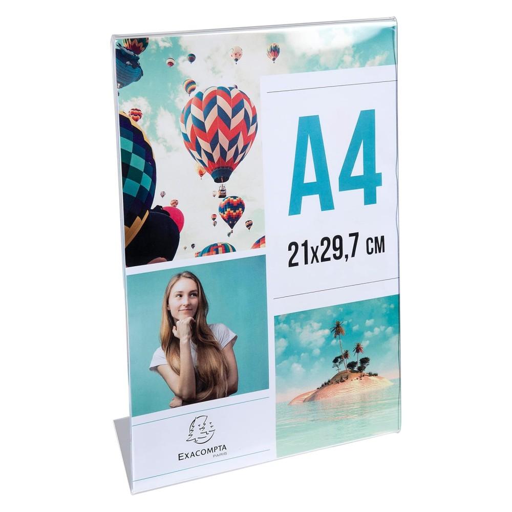 L-образна поставка за брошури EXACOMPTA, А4, 210x83x305 мм, вертикална, кристална, PMMA | JAR Computers L-образна поставка за брошури EXACOMPTA, А4, 210x83x305 мм, вертикална, кристална, PMMA