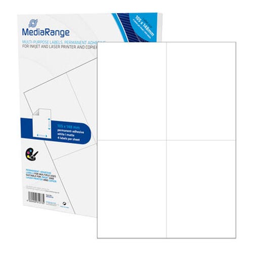 MEDIARANGE LABELS MULTI-PURPOSE 105X148 MM. WHITE (200 PACK) (MRINK143)