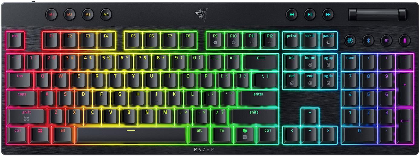 Механична клавиатура Razer - BlackWidow V4 Low-profile HyperSpeed Orange Switch, безжична, Linear, черна | JAR Computers Механична клавиатура Razer - BlackWidow V4 Low-profile HyperSpeed Orange Switch, безжична, Linear, черна
