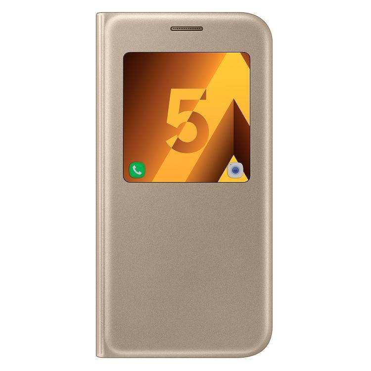 Оригинален кожен калъф за Samsung Galaxy A5 (2017) - Samsung S-View Flip Case EF-CA520PFEGWW (златист) | JAR Computers Оригинален кожен калъф за Samsung Galaxy A5 (2017) - Samsung S-View Flip Case EF-CA520PFEGWW (златист)