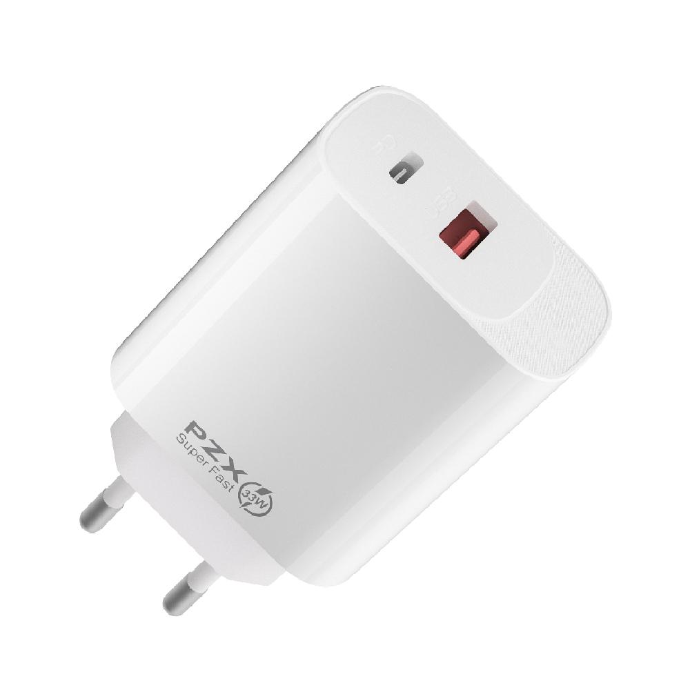 220V Зарядно USB PZX P55 33W Fast Charge PD + USB QC | JAR Computers 220V Зарядно USB PZX P55 33W Fast Charge PD + USB QC