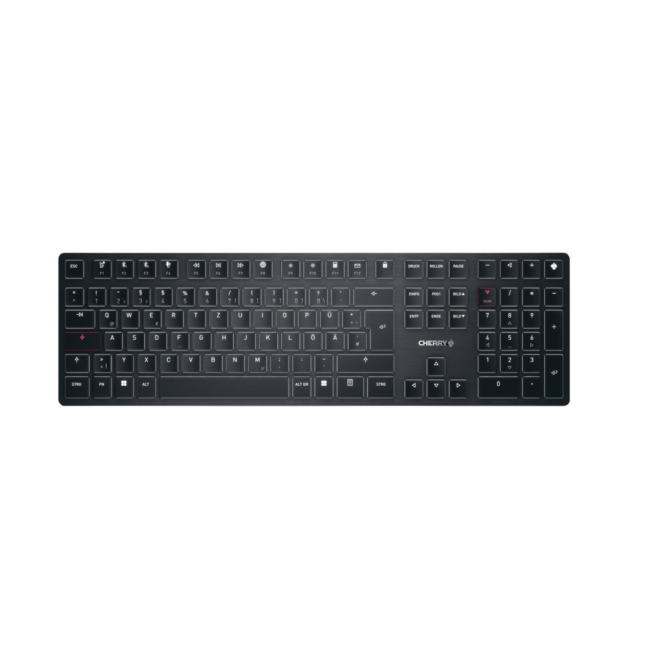 CHERRY KW X ULP клавиатура Универсален USB + RF Wireless + Bluetooth QWERTZ Немски Черен