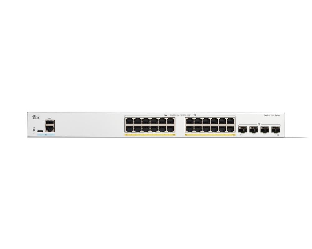 Cisco Catalyst 1300 24-port GE, Full PoE, 4x1G SFP | JAR Computers Cisco Catalyst 1300 24-port GE, Full PoE, 4x1G SFP
