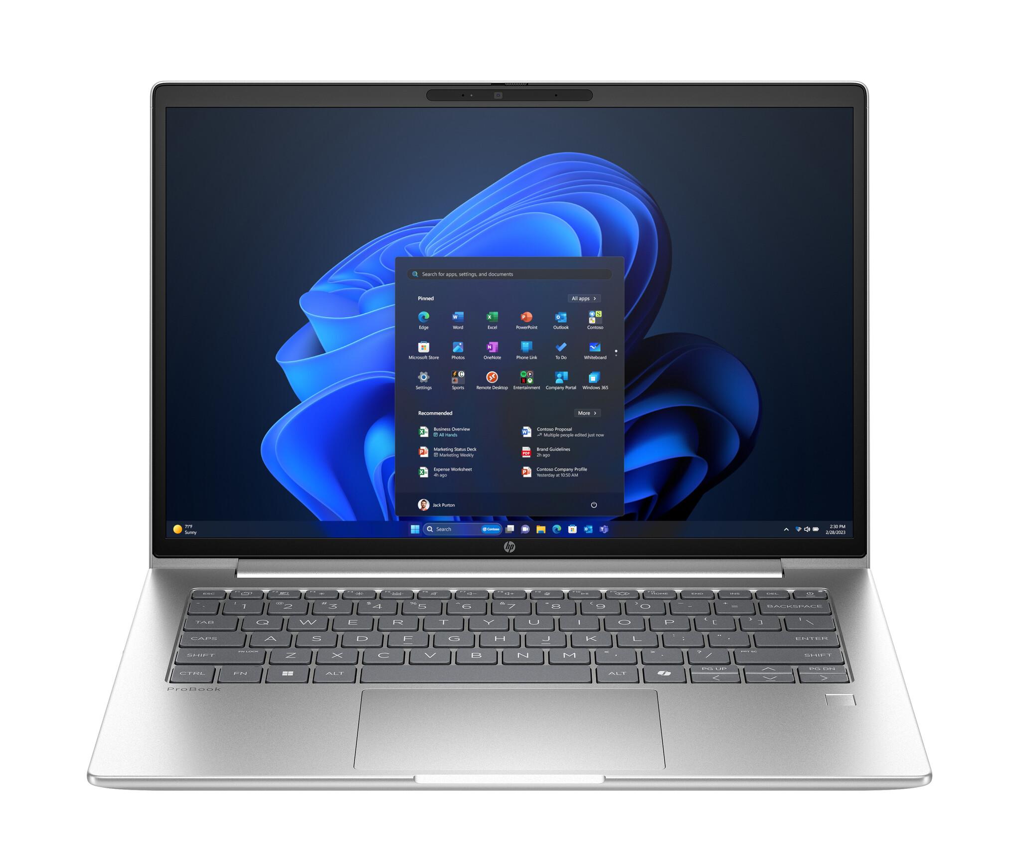 HP ProBook 4 G1i AI Intel Core Ultra 7 255U Ноутбук 35,6 см (14") WUXGA 16 GB DDR5-SDRAM 512 GB SSD Wi-Fi 6E (802.11ax) Windows 11 Pro AI PC Сребърен