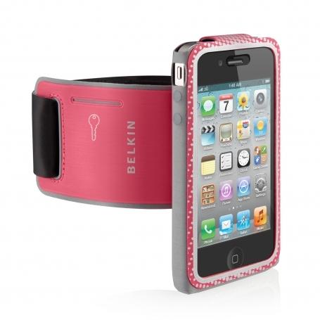 Калъф за ръката за iPhone 4/4S - Belkin ProFit Convertible Armband (розов-сив) | JAR Computers Калъф за ръката за iPhone 4/4S - Belkin ProFit Convertible Armband (розов-сив)