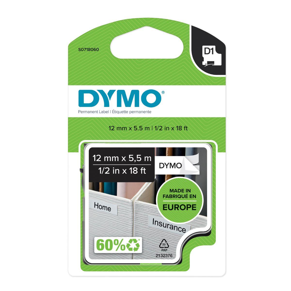 Лента за етикетни принтери Dymo Label S0718060 - Black on White - PN S0718060 | JAR Computers Лента за етикетни принтери Dymo Label S0718060 - Black on White - PN S0718060