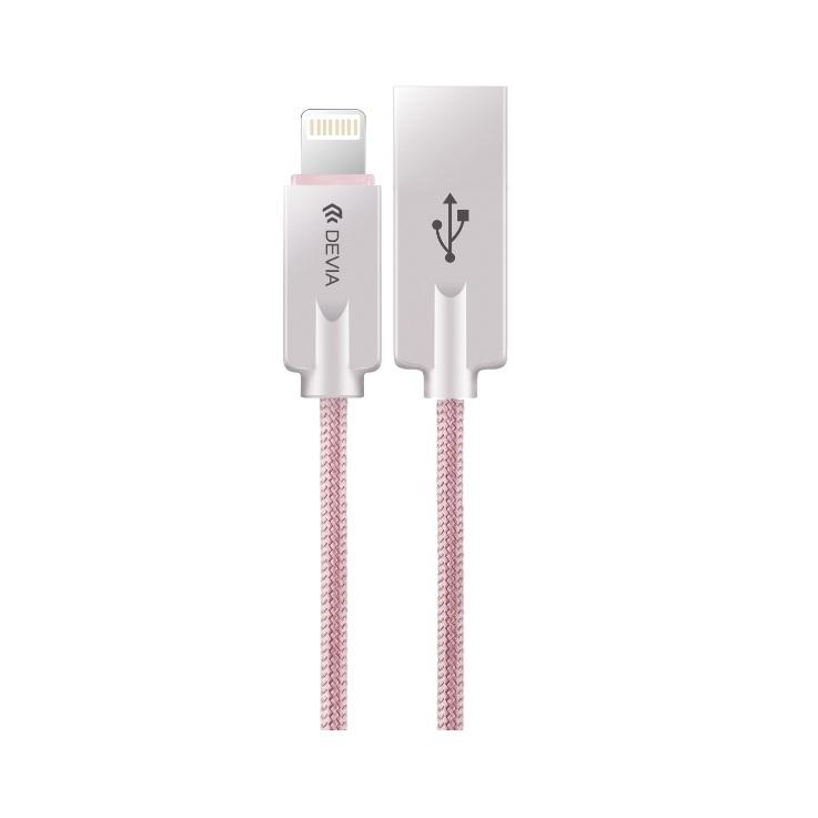 Плетен lightning кабел (120 см.) за iPhone, iPad и iPod с Lightning вход - Devia Vipper Lightning Data Cable 1.2m. (розово злато) | JAR Computers Плетен lightning кабел (120 см.) за iPhone, iPad и iPod с Lightning вход - Devia Vipper Lightning Data Cable 1.2m. (розово злато)