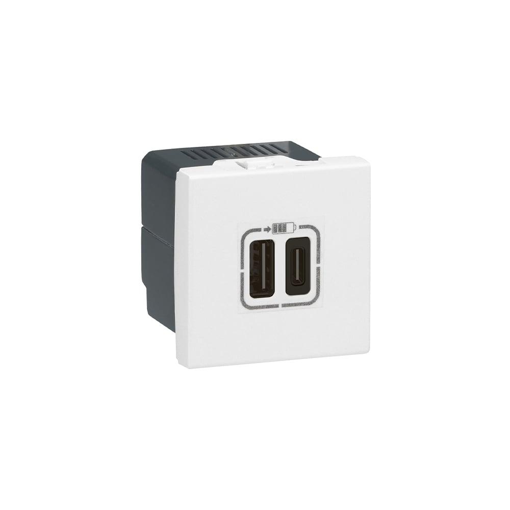 Розетка Legrand Mosaic, 2 х USB Type-C, с 2 модула, бяла | JAR Computers Розетка Legrand Mosaic, 2 х USB Type-C, с 2 модула, бяла