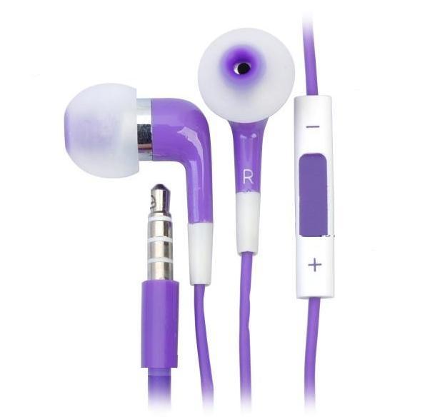 Слушалки с микрофон и управление за звука за iPhone, iPad, iPod - In-Ear Stereo (лилави) | JAR Computers Слушалки с микрофон и управление за звука за iPhone, iPad, iPod - In-Ear Stereo (лилави)