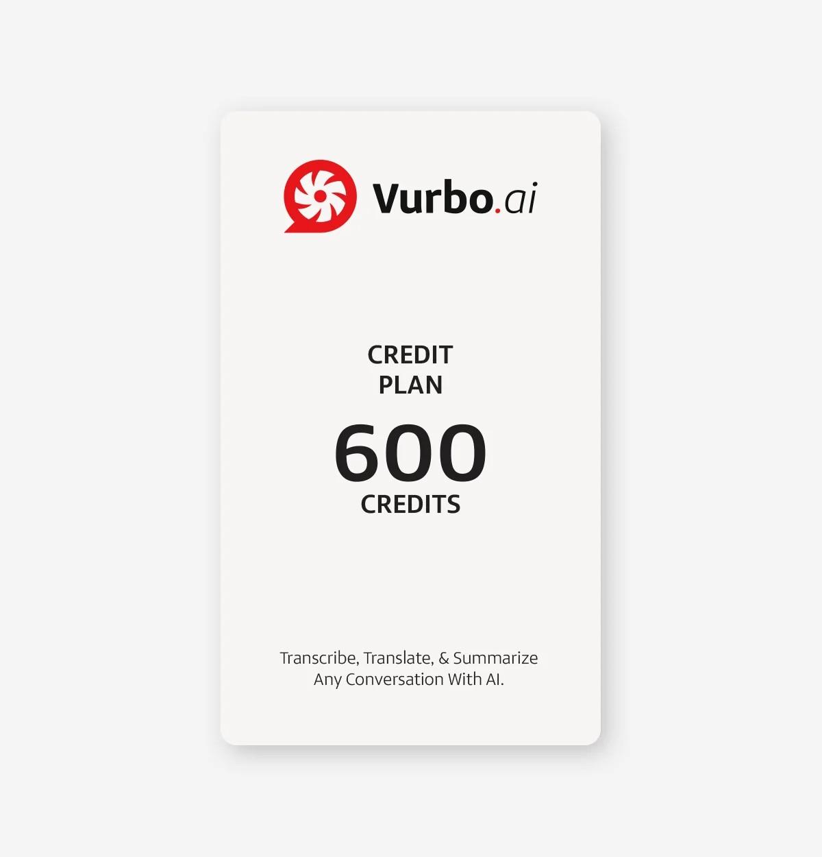 Vurbo.ai Pay-as-you-go Prepaid Pack софтуер за транскрибиране, превод, обобщаване, AI интерпретация в реално време, двупосочен превод и плаващи субтитри (600 Credits - Digital License) | JAR Computers Vurbo.ai Pay-as-you-go Prepaid Pack софтуер за транскрибиране, превод, обобщаване, AI интерпретация в реално време, двупосочен превод и плаващи субтитри (600 Credits - Digital License)