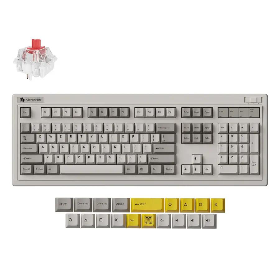 Безжична механичка клавиатура Keychron R6 QMK Retro - Super Red Switch | JAR Computers Безжична механичка клавиатура Keychron R6 QMK Retro - Super Red Switch