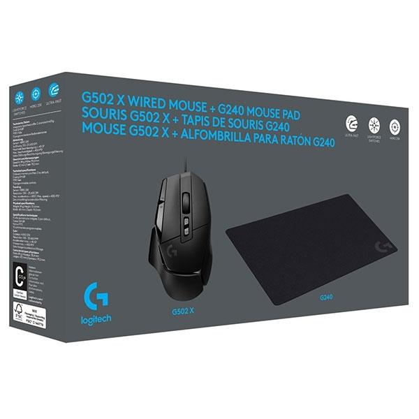 Combo Logitech G502 X Black + Pad G240, 991-000489