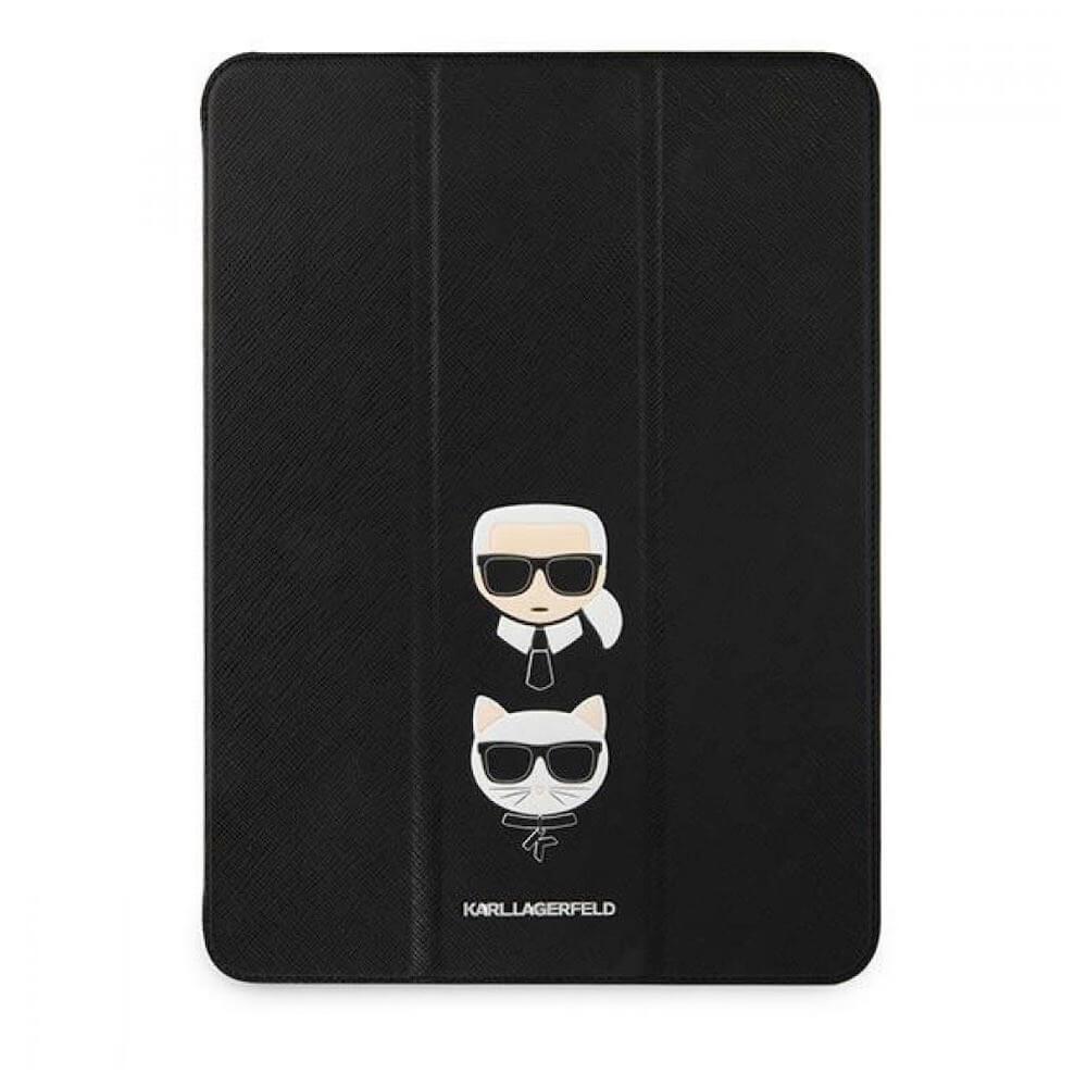 Дизайнерски кожен калъф с поставка за iPad Pro 11 M1 (2021), iPad Pro 11 (2020), iPad Pro 11 (2018) - Karl Lagerfeld Saffiano Karl & Choupette Heads Folio Case (черен) | JAR Computers Дизайнерски кожен калъф с поставка за iPad Pro 11 M1 (2021), iPad Pro 11 (2020), iPad Pro 11 (2018) - Karl Lagerfeld Saffiano Karl & Choupette Heads Folio Case (черен)