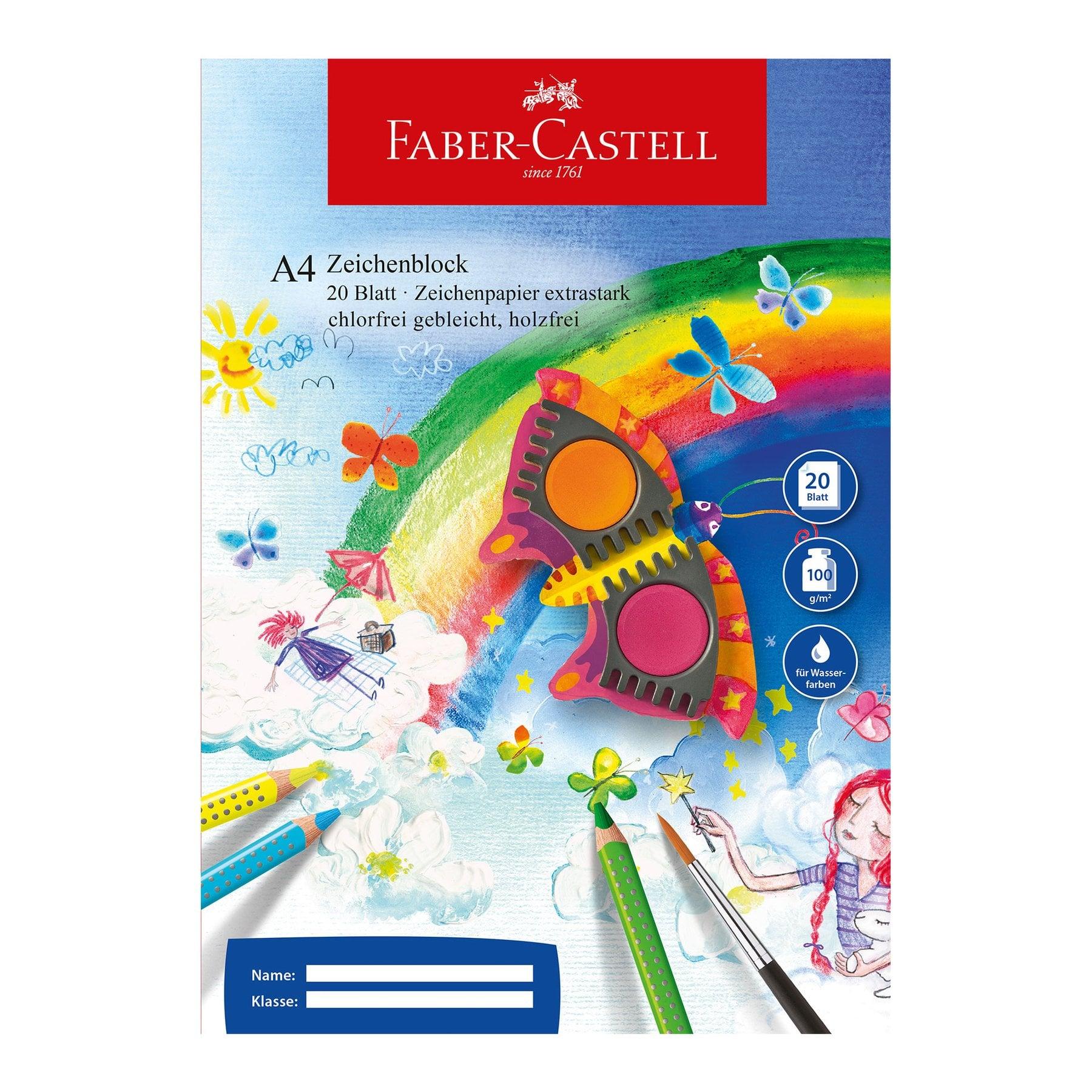 Faber-Castell Блок за рисуване, офсетова хартия, А4, 100 g/m2, 20 листа | JAR Computers Faber-Castell Блок за рисуване, офсетова хартия, А4, 100 g/m2, 20 листа