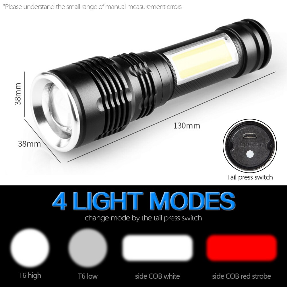 Фенер T6-30 Cree Zoomable + Cob