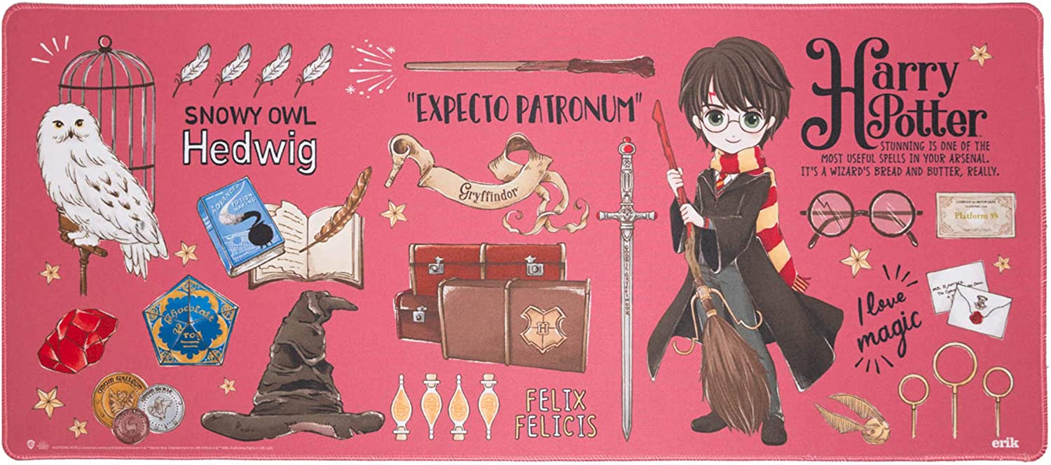 Гейминг подложка за мишка Erik - Harry Potter, XL, мека, розова