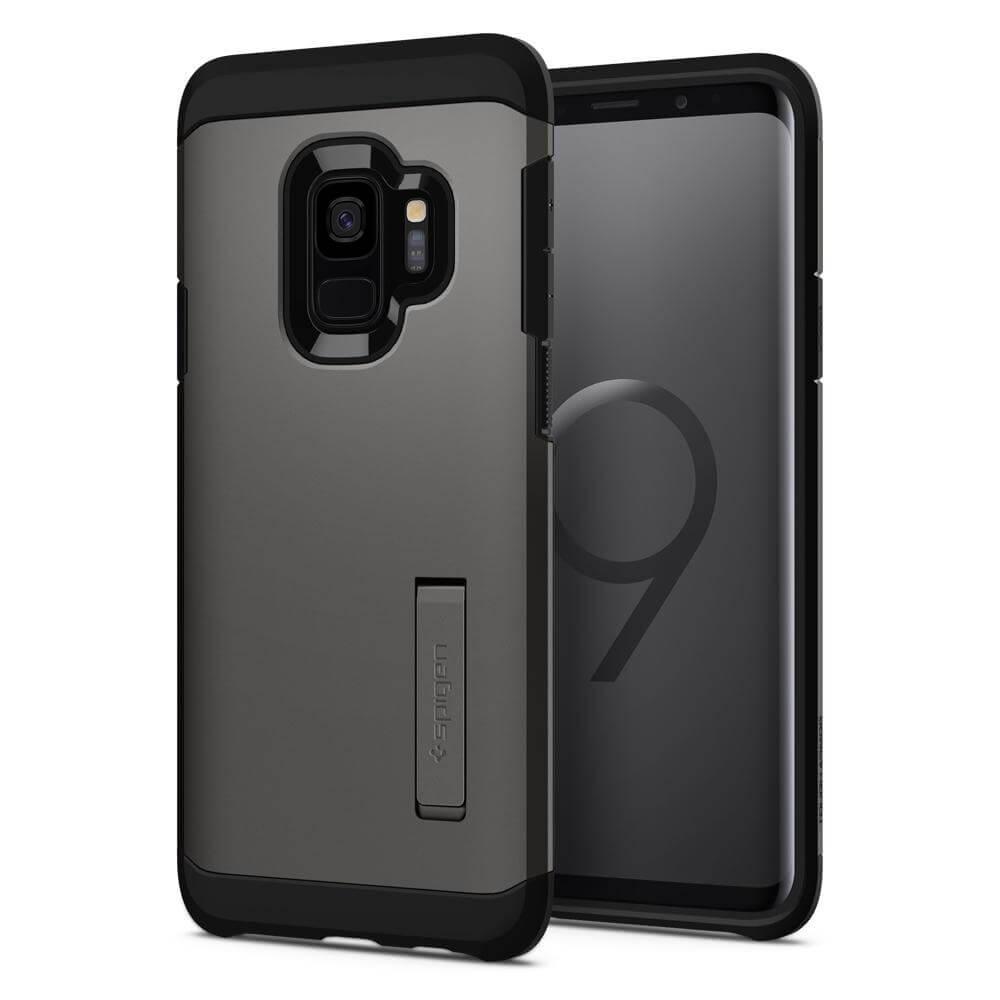 Хибриден кейс с най-висока степен на защита за Samsung Galaxy S9 - Spigen Tough Armor Case (тъмносив) | JAR Computers Хибриден кейс с най-висока степен на защита за Samsung Galaxy S9 - Spigen Tough Armor Case (тъмносив)