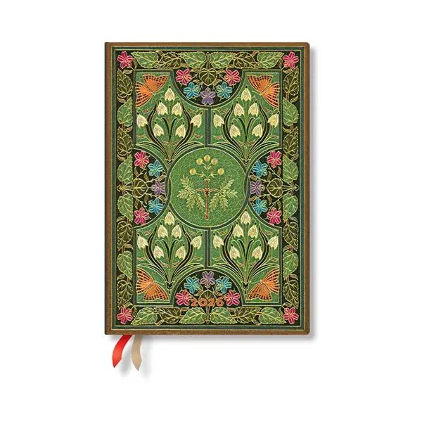 Paperblanks Планер Poetry in Bloom, Midi, вертикален, твърда корица, 80 листа, за 2026 година