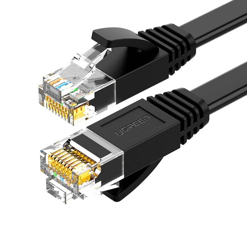 Плосък Gigabit Ethernet RJ45 Cat 6 кабел - Ugreen Cat6 RJ45 Gigabit Flat Network Cable (200 см) (черен) | JAR Computers Плосък Gigabit Ethernet RJ45 Cat 6 кабел - Ugreen Cat6 RJ45 Gigabit Flat Network Cable (200 см) (черен)