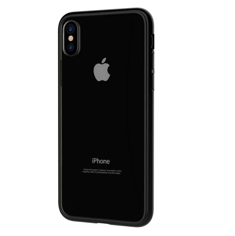 Силиконов (TPU) калъф със стъклен гръб за iPhone X - Comma Fancy Mirror Case (прозрачен-черен) | JAR Computers Силиконов (TPU) калъф със стъклен гръб за iPhone X - Comma Fancy Mirror Case (прозрачен-черен)