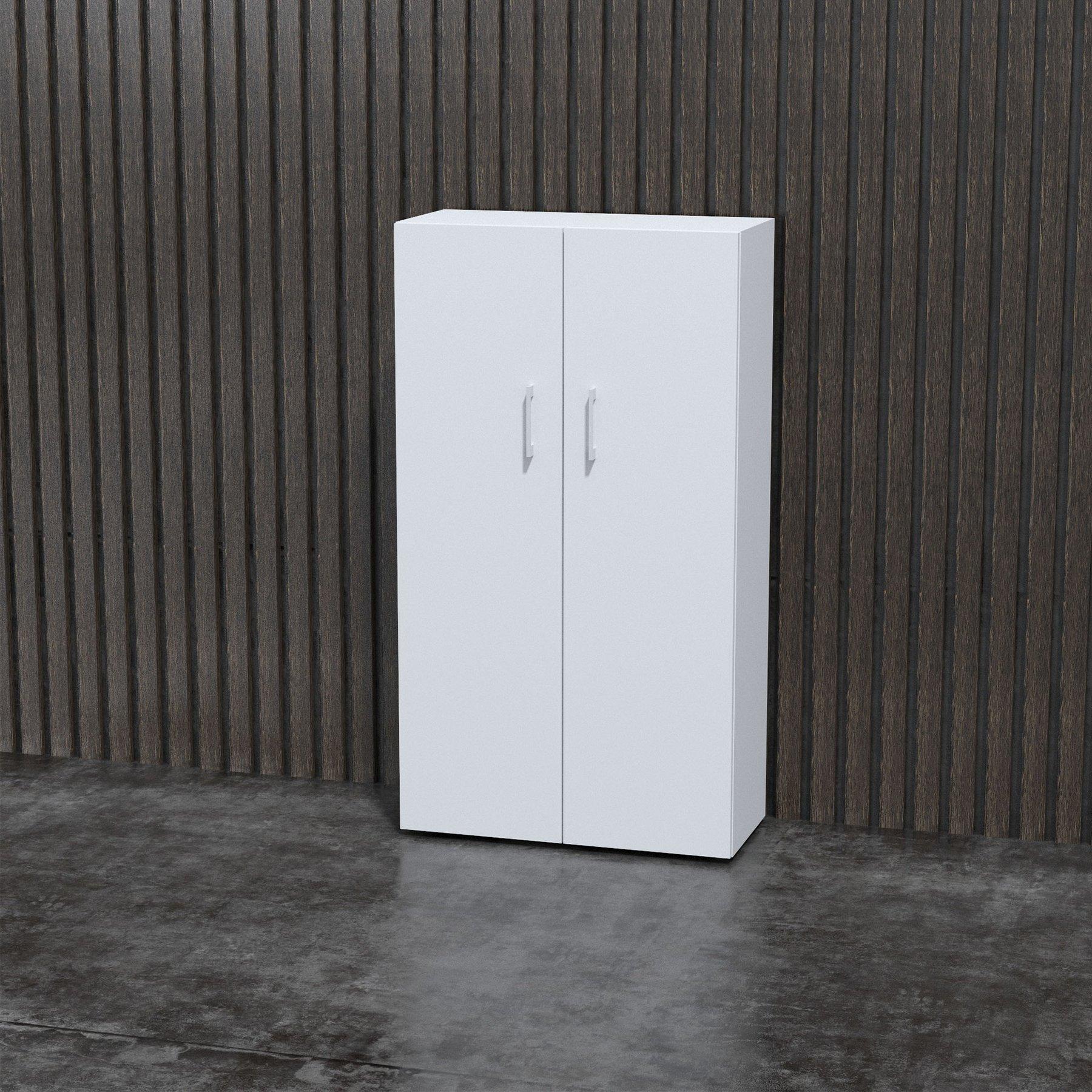 Стелаж Narbutas Nova Basic, 800 x 360 x 1444 mm, ПДЧ 18 mm, бял меламин, бяла правоъгълна дръжка