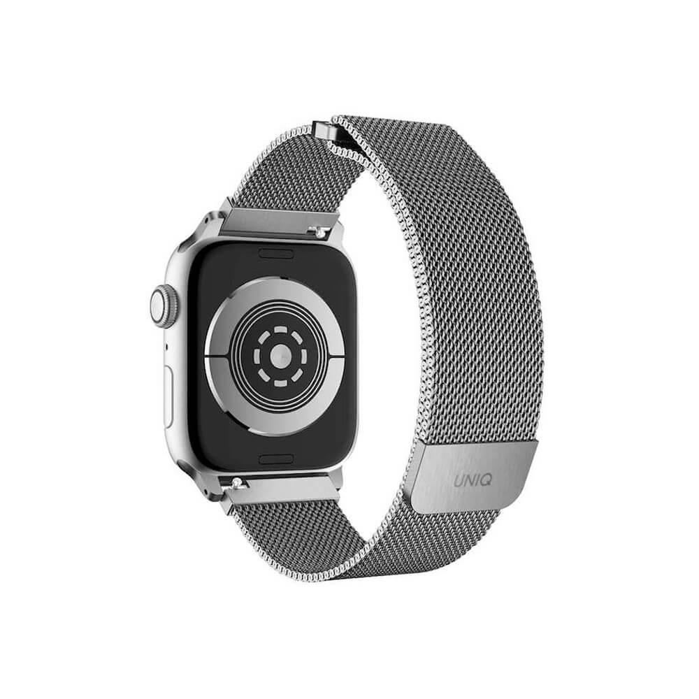 Стоманена, неръждаема каишка за Apple Watch 42мм, 44мм, 45мм, Ultra, Ultra 2 49мм - Uniq Dante Milanese Magnetic Stainless Steel Band (сребрист) | JAR Computers Стоманена, неръждаема каишка за Apple Watch 42мм, 44мм, 45мм, Ultra, Ultra 2 49мм - Uniq Dante Milanese Magnetic Stainless Steel Band (сребрист)