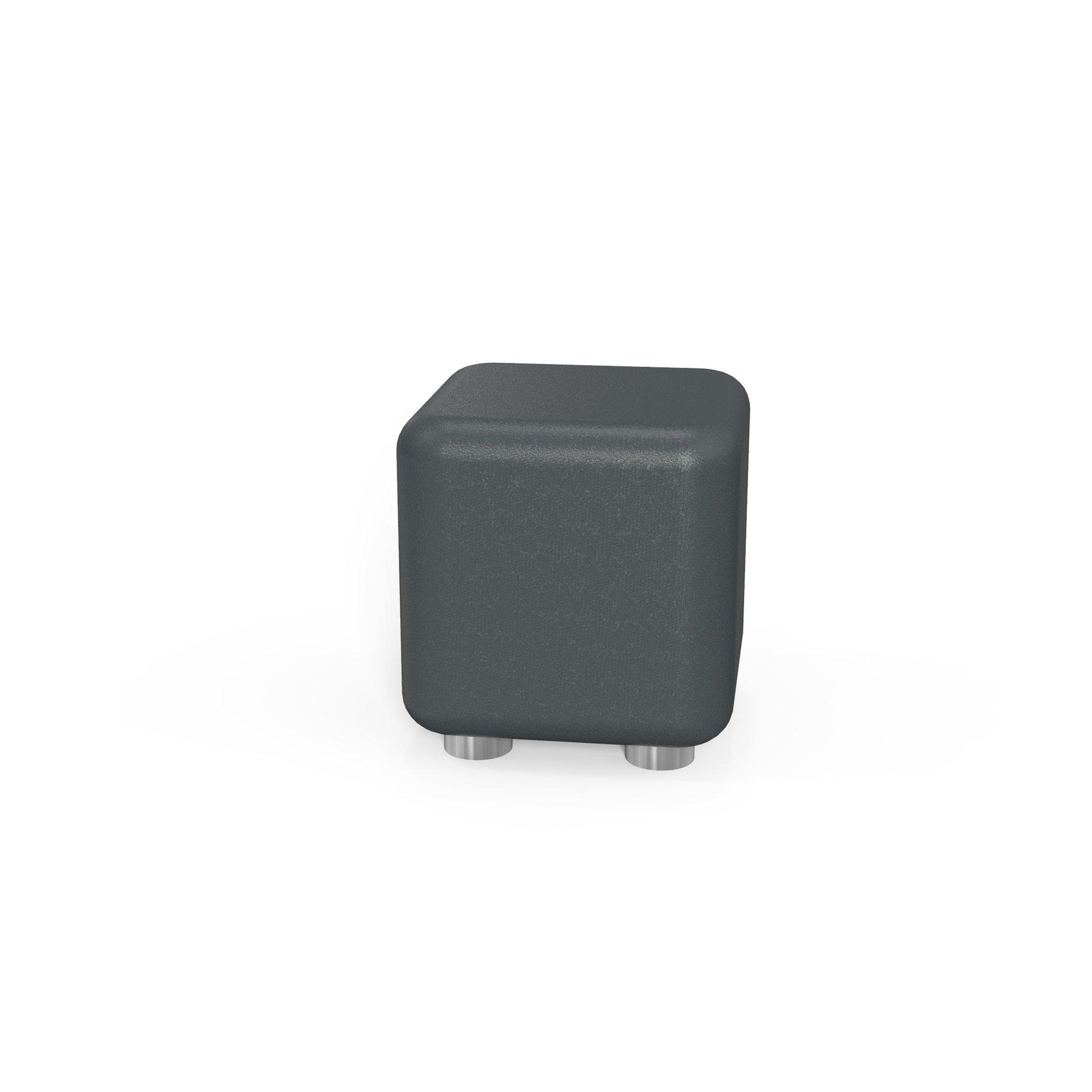 Табуретка RFG Cube, квадратна, екокожа, 60 х 60 х 43 cm, цвят графит