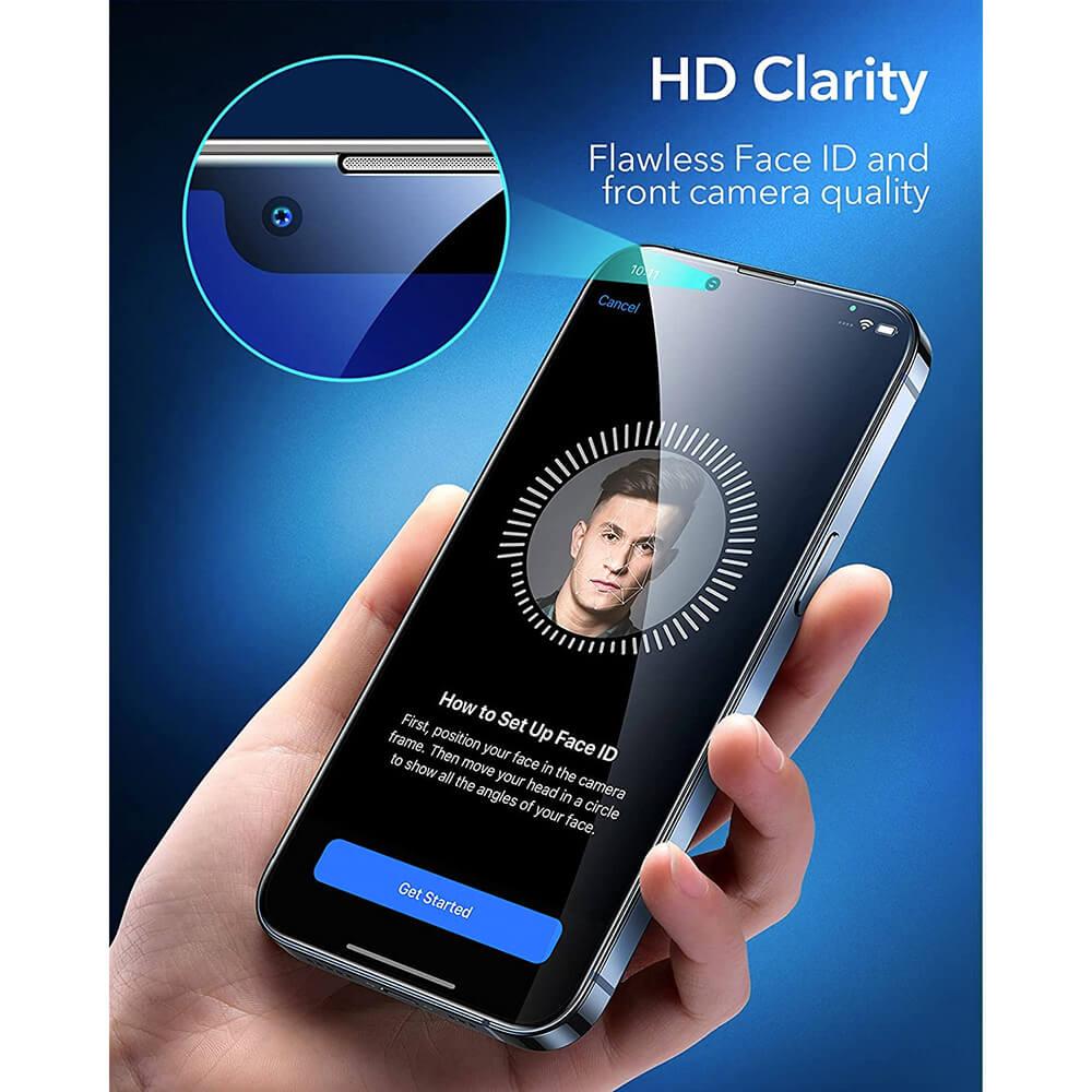2 броя калени стъклени защитни покрития за дисплея на iPhone 13 Pro Max - ESR Armorite 3D Full Cover Tempered Glass 2 Pack (черен-прозрачен) | JAR Computers 2 броя калени стъклени защитни покрития за дисплея на iPhone 13 Pro Max - ESR Armorite 3D Full Cover Tempered Glass 2 Pack (черен-прозрачен)
