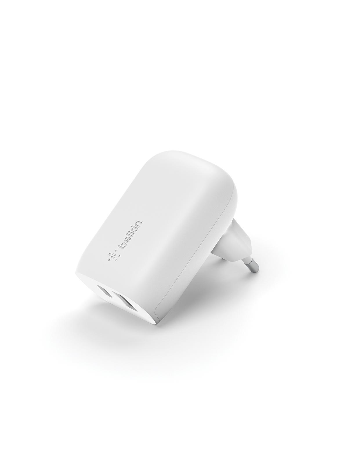 Belkin BOOST CHARGE 37w - 25w USB-C PD PPS + 12w USB-A Dual Wall Charger - White | JAR Computers Belkin BOOST CHARGE 37w - 25w USB-C PD PPS + 12w USB-A Dual Wall Charger - White