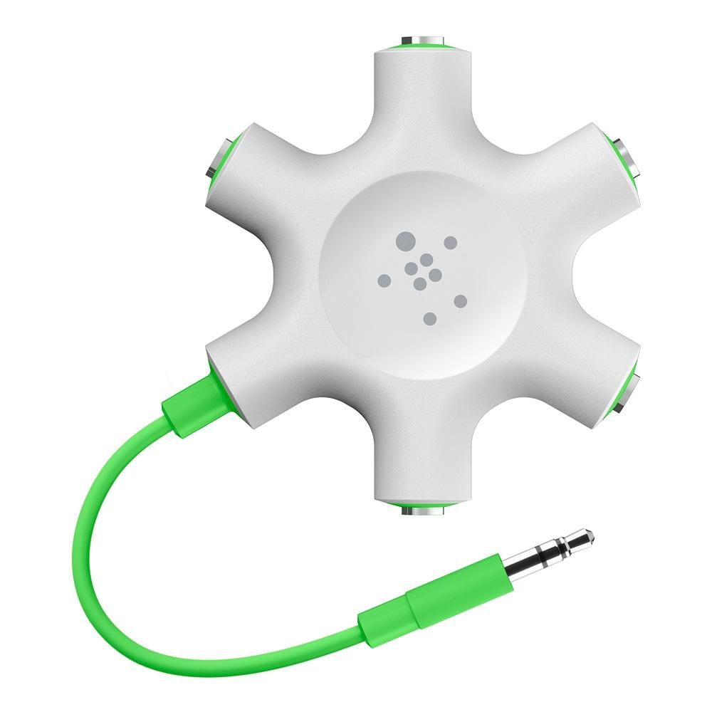 Belkin ROCKSTAR 5 x 3 5mm Jack Audio Splitter - White | JAR Computers Belkin ROCKSTAR 5 x 3 5mm Jack Audio Splitter - White
