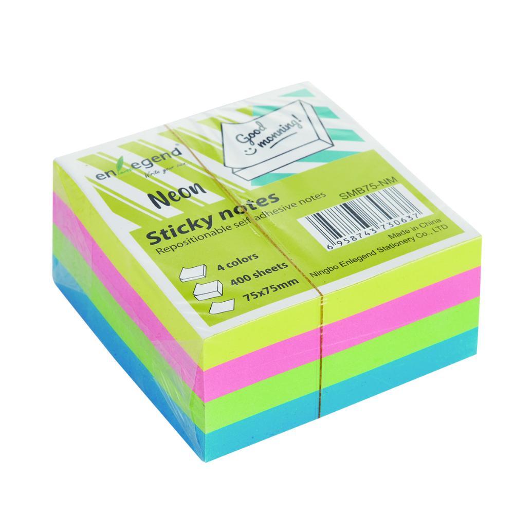 EnLegend Sticky notes 75X75, 400sh.,4 colors neon (SMB75-NM) (ENLSMB75-NM)