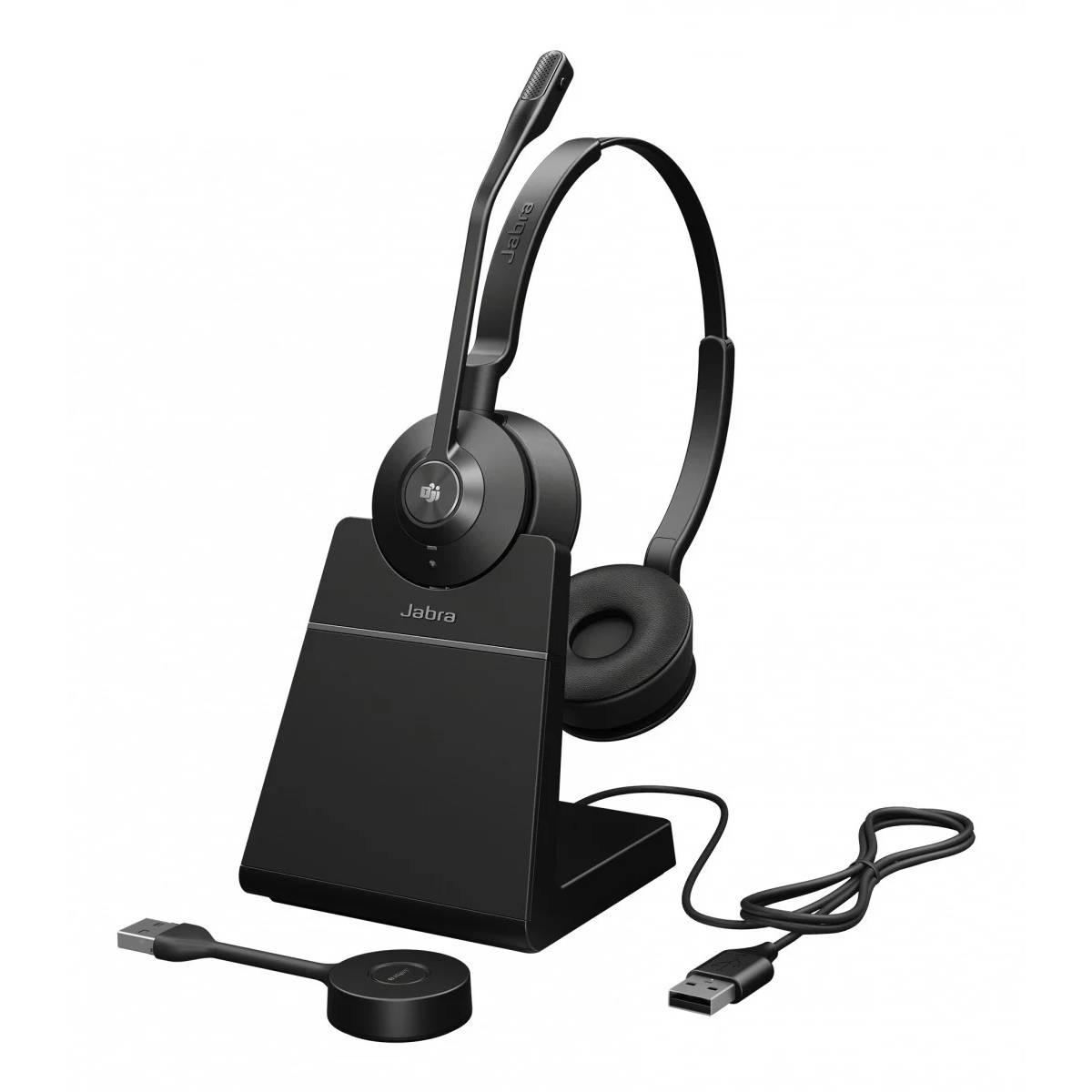 Jabra Engage 55 SE безжични стерео слушалки със стойка, MS, Link400a | JAR Computers Jabra Engage 55 SE безжични стерео слушалки със стойка, MS, Link400a