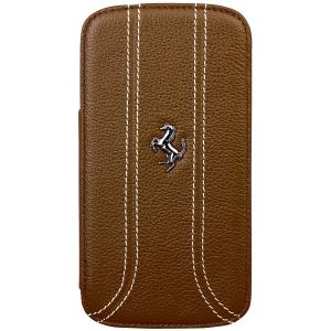 Кожен флип кейс тип портфейл за Samsung Galaxy S4 i9500 - Ferrari FF Series Book-Flip-Case (кафяв) | JAR Computers Кожен флип кейс тип портфейл за Samsung Galaxy S4 i9500 - Ferrari FF Series Book-Flip-Case (кафяв)