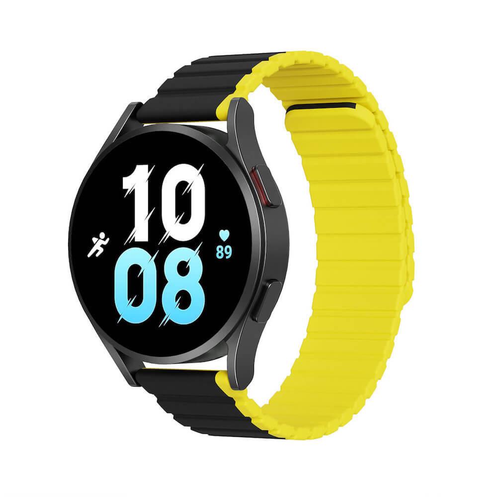 Магнитна силиконова каишка за Samsung Galaxy Watch, Huawei Watch, Xiaomi, Garmin и други часовници с 22мм захват - Dux Ducis Silicone Magnetic Strap 22mm (LD Version) (черен-жълт) | JAR Computers Магнитна силиконова каишка за Samsung Galaxy Watch, Huawei Watch, Xiaomi, Garmin и други часовници с 22мм захват - Dux Ducis Silicone Magnetic Strap 22mm (LD Version) (черен-жълт)