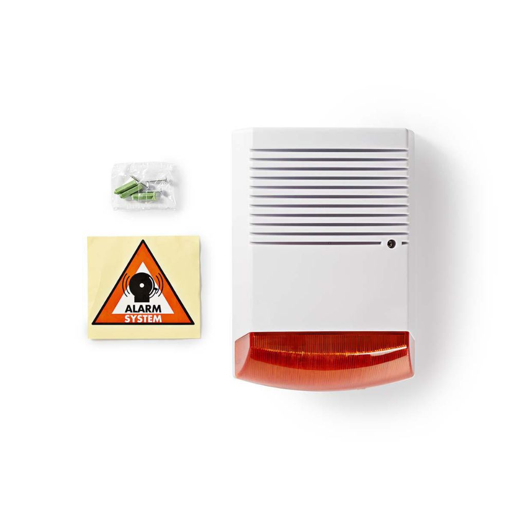 Nedis False Battery Alarm Siren with Orange Light 19.8x28cm (DUMSS20WT) (NEDDUMSS20WT)