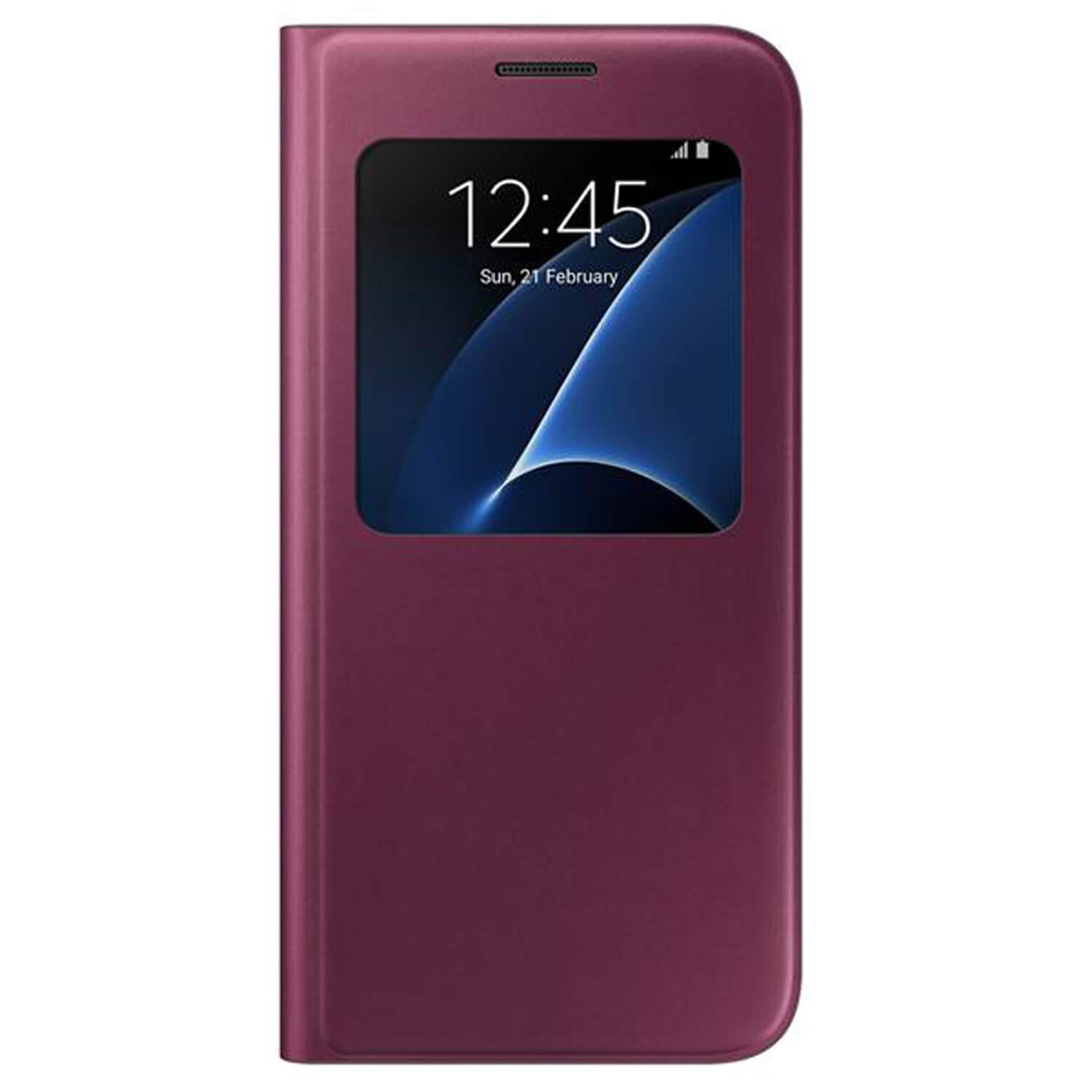 Оригинален кожен калъф за Samsung Galaxy S7 - Samsung S-View Cover EF-CG930PXEGWW (червен) | JAR Computers Оригинален кожен калъф за Samsung Galaxy S7 - Samsung S-View Cover EF-CG930PXEGWW (червен)
