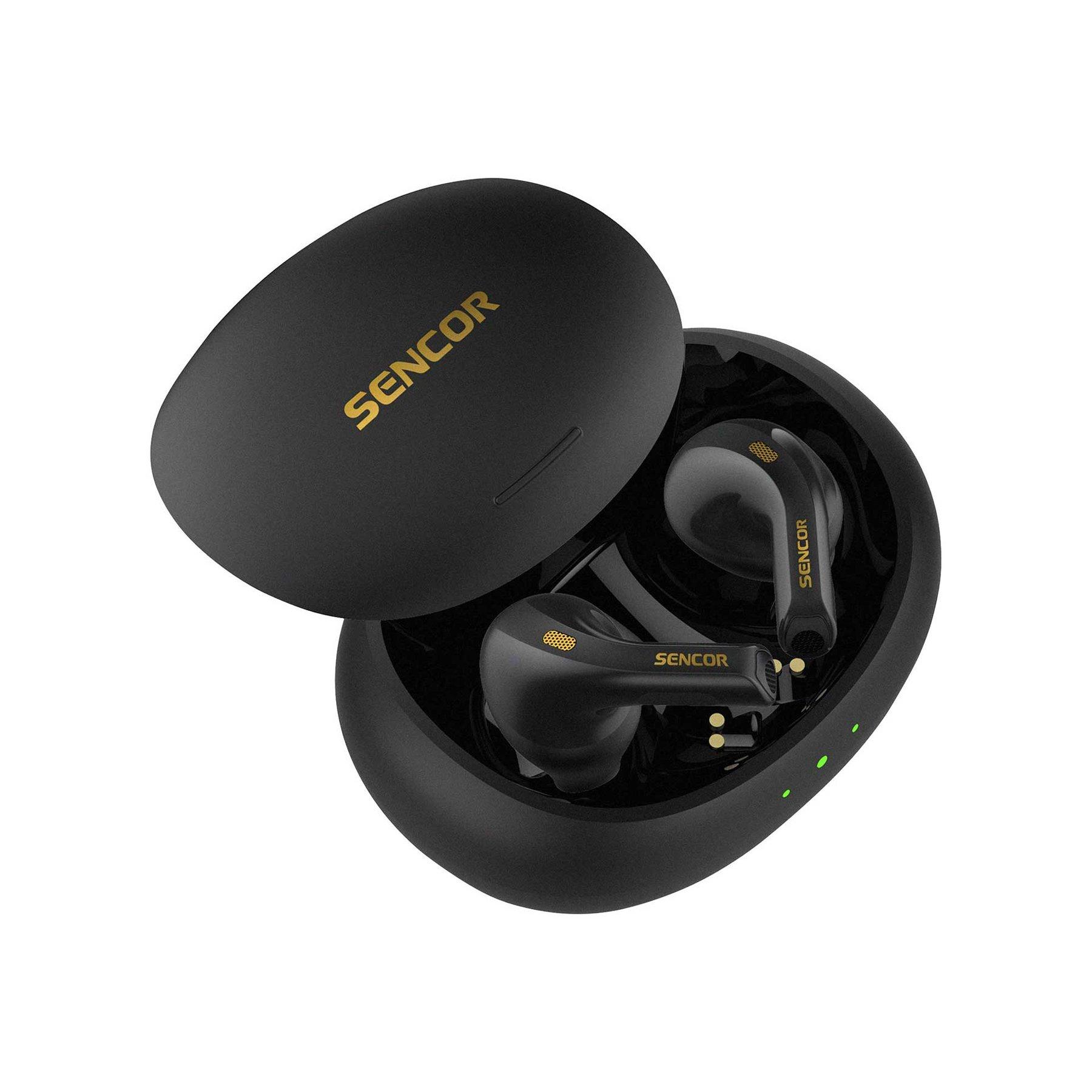 Слушалки Sencor SEP 560 BK, безжични, с Bluetooth, със зареждащ кейс, 102 dB, черни | JAR Computers Слушалки Sencor SEP 560 BK, безжични, с Bluetooth, със зареждащ кейс, 102 dB, черни